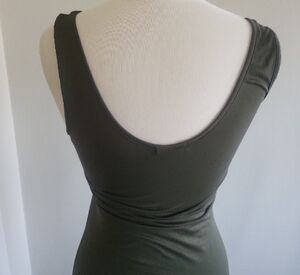 Olive Green Sleeveless Midi Dress